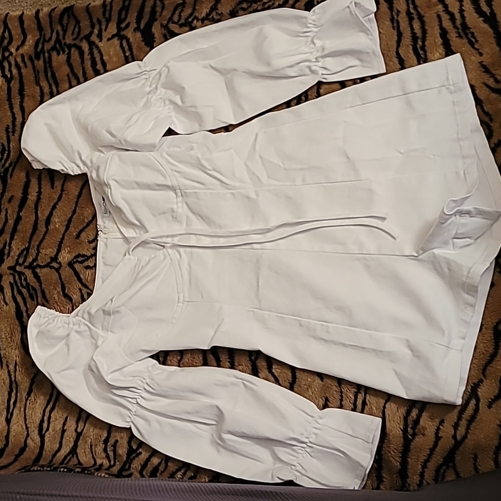 Fashion Nova White Denim Romper